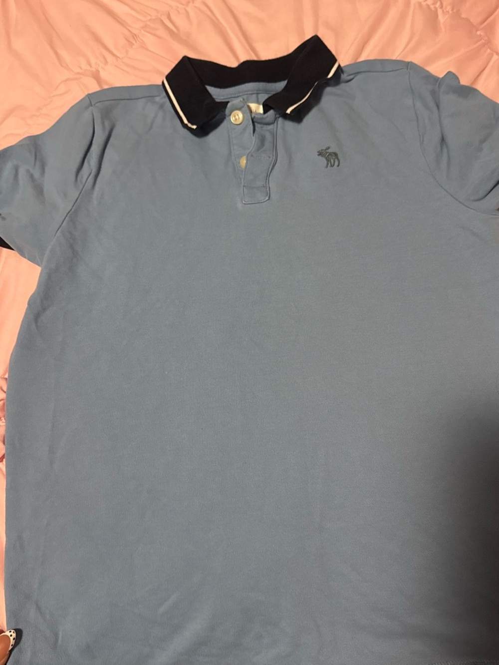 Kids Light Blue Polo Shirt with Contrast Collar